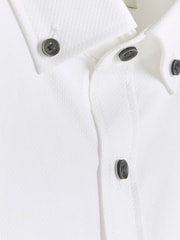 River Island White Muscle Fit Long Sleeve Textured Shirt - Image 6 of 6