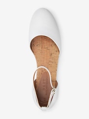 White Closed Toe Ankle Strap Espadrille Shoes - Image 5 of 8