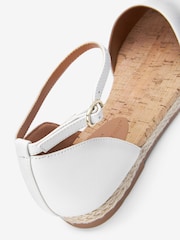 White Closed Toe Ankle Strap Espadrille Shoes - Image 7 of 8