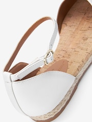 White Closed Toe Ankle Strap Espadrille Shoes - Image 8 of 8