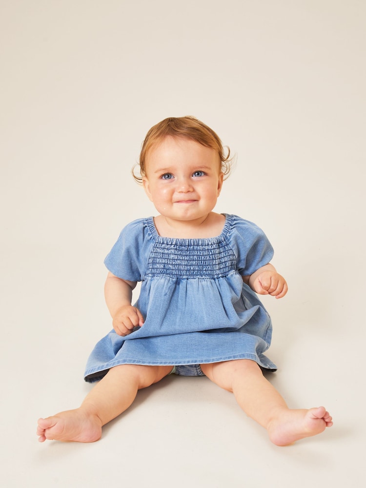 MORI Blue Organic Cotton Denim Chambray Soft Dress - Image 1 of 5
