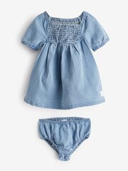 MORI Blue Organic Cotton Denim Chambray Soft Dress - Image 4 of 5