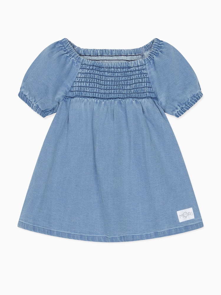 MORI Blue Organic Cotton Denim Chambray Soft Dress - Image 5 of 5