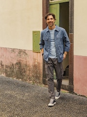 Tog 24 Blue Hatch 100% Cotton Overshirt Coat Jacket - Image 1 of 6
