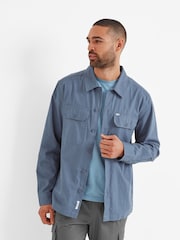 Tog 24 Blue Hatch 100% Cotton Overshirt Coat Jacket - Image 2 of 6