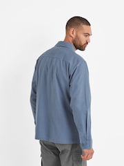 Tog 24 Blue Hatch 100% Cotton Overshirt Coat Jacket - Image 3 of 6