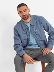 Tog 24 Blue Hatch 100% Cotton Overshirt Coat Jacket - Image 5 of 6