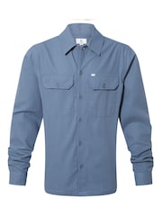 Tog 24 Blue Hatch 100% Cotton Overshirt Coat Jacket - Image 6 of 6