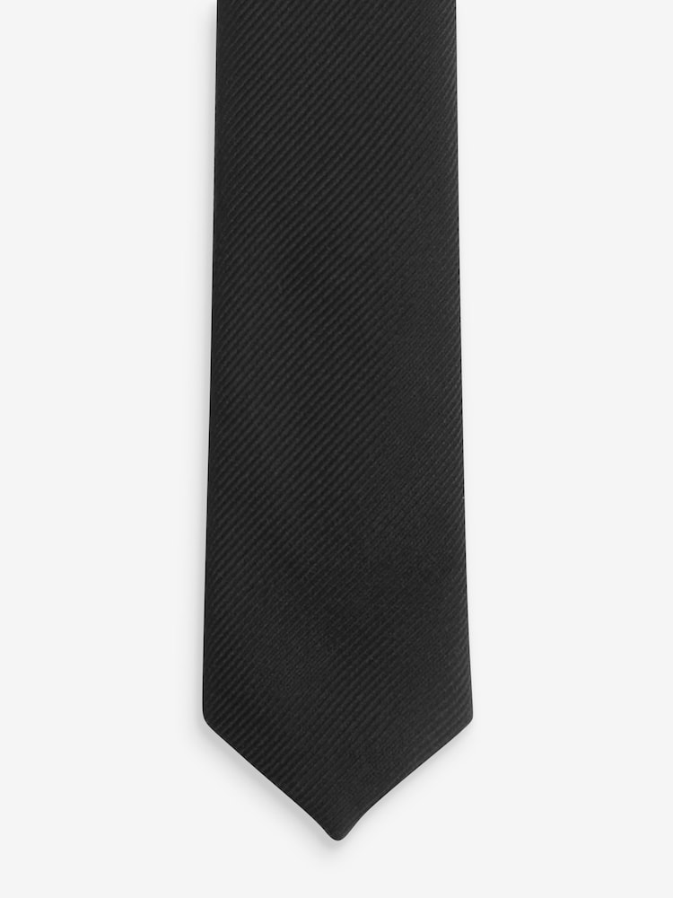Black Skinny Twill Tie - Image 3 of 3