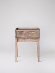 Swoon Light Brown Newham Mango Wood 1 Drawer Bedside Table - Image 2 of 7