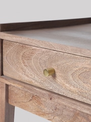 Swoon Light Brown Newham Mango Wood 1 Drawer Bedside Table - Image 3 of 7