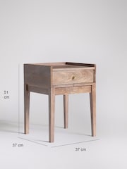 Swoon Light Brown Newham Mango Wood 1 Drawer Bedside Table - Image 6 of 7