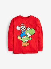 Red Mario and Yoshi Gaming Long Sleeve T-Shirt (3-16yrs) - Image 1 of 3