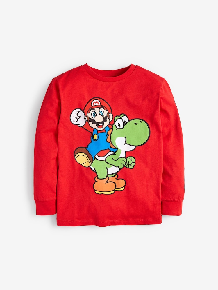 Red Mario and Yoshi Gaming Long Sleeve T-Shirt (3-16yrs) - Image 1 of 3