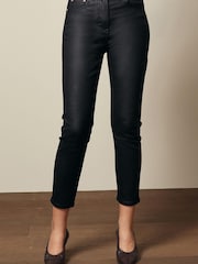 Black Coated Straight Leg Jeans - Image 1 of 4