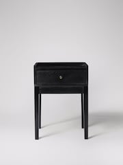 Swoon Black Newham Mango Wood 1 Drawer Bedside Table - Image 2 of 6