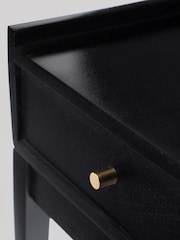 Swoon Black Newham Mango Wood 1 Drawer Bedside Table - Image 3 of 6