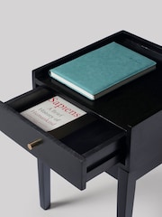 Swoon Black Newham Mango Wood 1 Drawer Bedside Table - Image 5 of 6