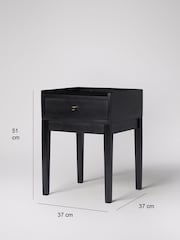 Swoon Black Newham Mango Wood 1 Drawer Bedside Table - Image 6 of 6