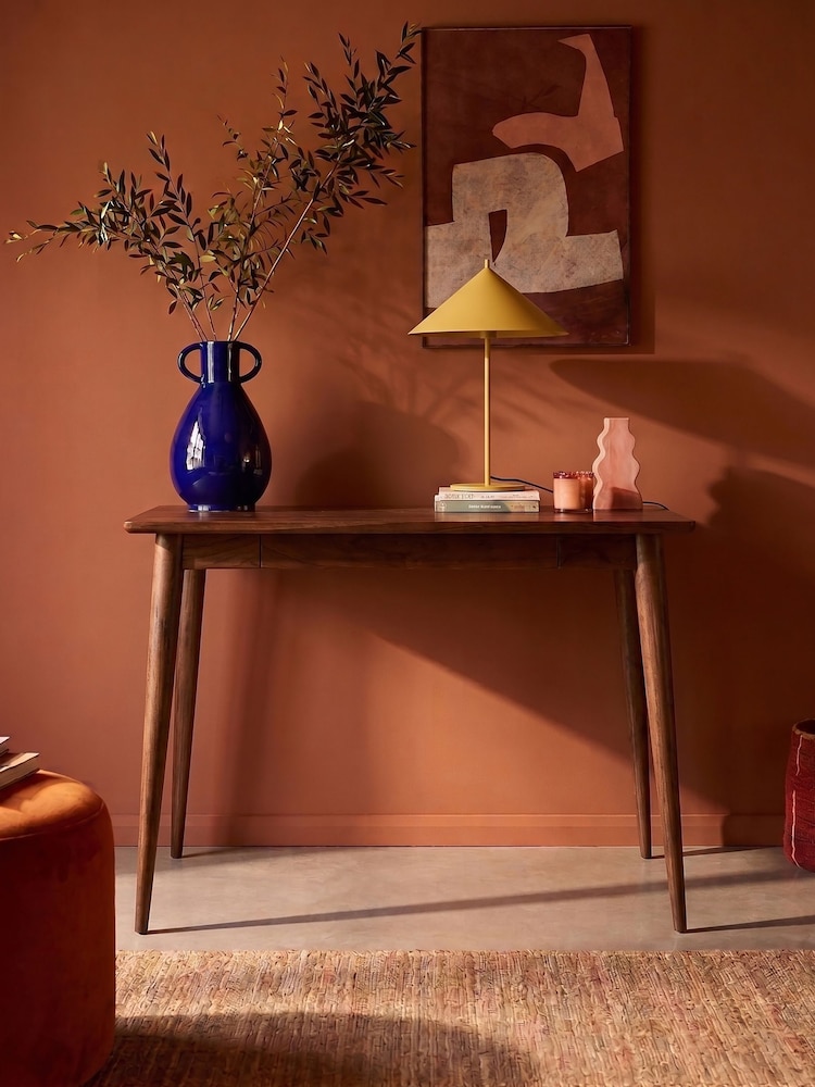 Swoon Mid Brown Maltby Acacia Wood 1 Drawer Desk - Image 1 of 5