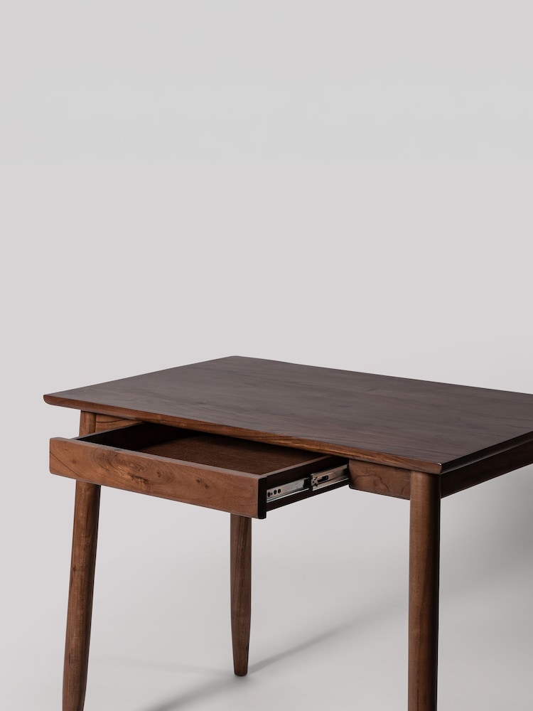 Swoon Mid Brown Maltby Acacia Wood 1 Drawer Desk - Image 5 of 5