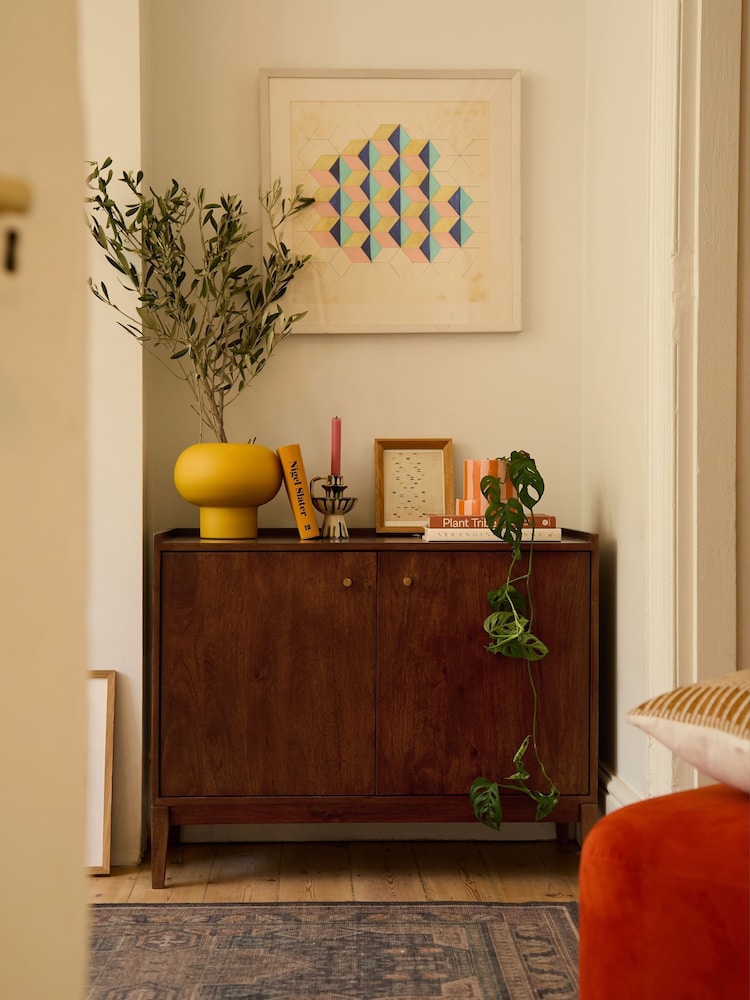 Swoon Mid Brown Newham Mango Wood 2 Door Sideboard - Image 1 of 7 Swoon Mid Brown Newham Mango Wood 2 Door Sideboard - Image 1 of 7