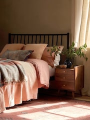 Swoon Light Brown Fresco Mango Wood 3 Drawer Bedside Table - Image 1 of 6
