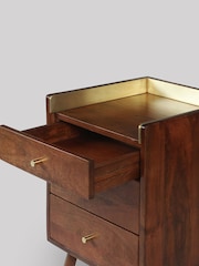 Swoon Light Brown Fresco Mango Wood 3 Drawer Bedside Table - Image 5 of 6