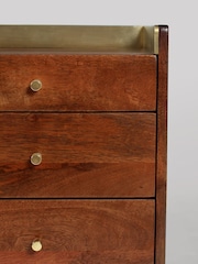 Swoon Light Brown Fresco Mango Wood 3 Drawer Bedside Table - Image 6 of 6