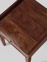 Swoon Mid Brown Newham Mango Wood 1 Drawer Bedside Table - Image 4 of 7