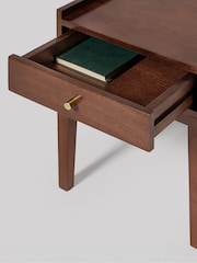 Swoon Mid Brown Newham Mango Wood 1 Drawer Bedside Table - Image 5 of 7