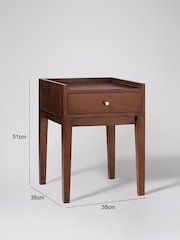 Swoon Mid Brown Newham Mango Wood 1 Drawer Bedside Table - Image 6 of 7