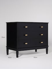 Swoon Black Canonbury Mango Wood 3 Drawer Chest Of Drawers - Image 6 of 8