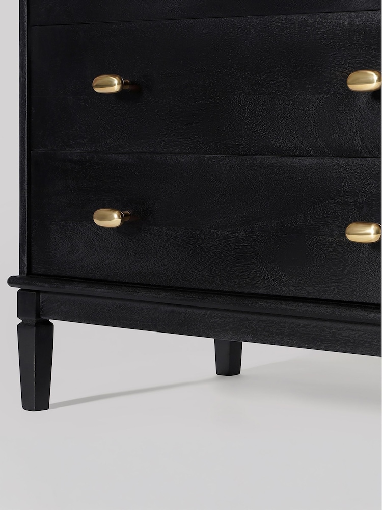 Swoon Black Canonbury Mango Wood 3 Drawer Chest Of Drawers - Image 8 of 8 Swoon Black Canonbury Mango Wood 3 Drawer Chest Of Drawers - Image 8 of 8