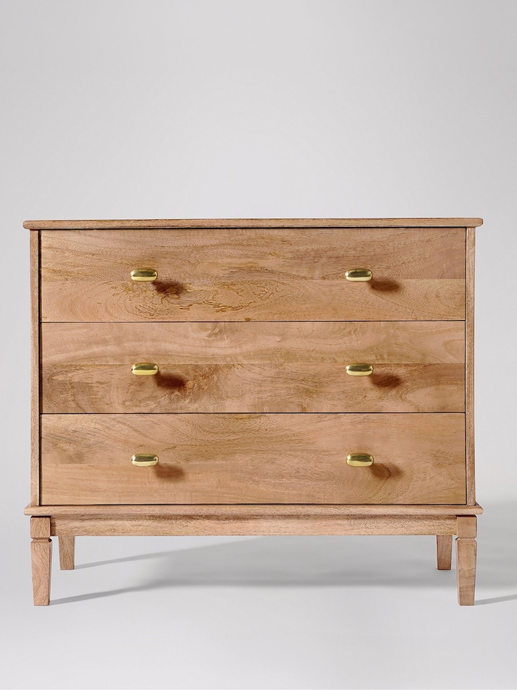 Swoon Light Brown Canonbury Mango Wood 3 Drawer Chest Of Drawers - Image 2 of 8 Swoon Light Brown Canonbury Mango Wood 3 Drawer Chest Of Drawers - Image 2 of 8