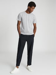 Reiss Grey Reiss Bless Marl Regular Fit Crew Neck T-Shirt - Image 1 of 5