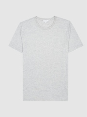 Reiss Grey Reiss Bless Marl Regular Fit Crew Neck T-Shirt - Image 2 of 5