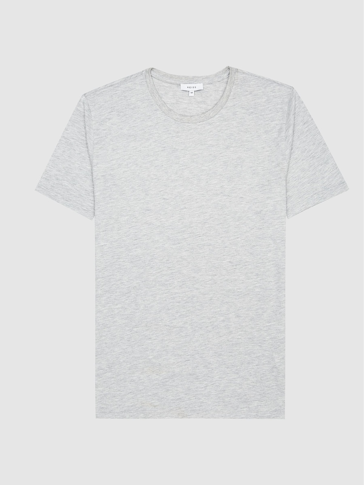 Reiss Grey Reiss Bless Marl Regular Fit Crew Neck T-Shirt - Image 2 of 5