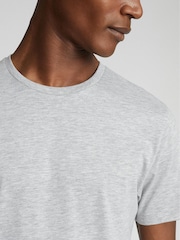 Reiss Grey Reiss Bless Marl Regular Fit Crew Neck T-Shirt - Image 4 of 5