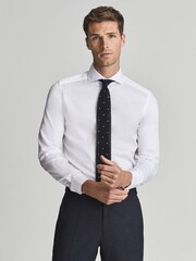 Reiss White Slim Fit Storm Two Fold Cutaway Collar 100% Cotton Shirt - Image 3 of 7