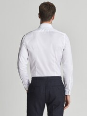 Reiss White Slim Fit Storm Two Fold Cutaway Collar 100% Cotton Shirt - Image 5 of 7