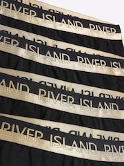 Набор из 4 черных золотистых боксеров River Island - Изображение 2 из 5