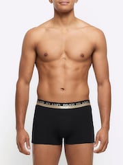 Набор из 4 черных золотистых боксеров River Island - Изображение 4 из 5