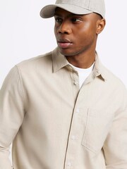 River Island Cream Long Sleeve Linen Shirt - Image 4 of 6