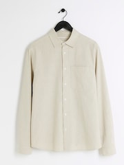 River Island Cream Long Sleeve Linen Shirt - Image 5 of 6