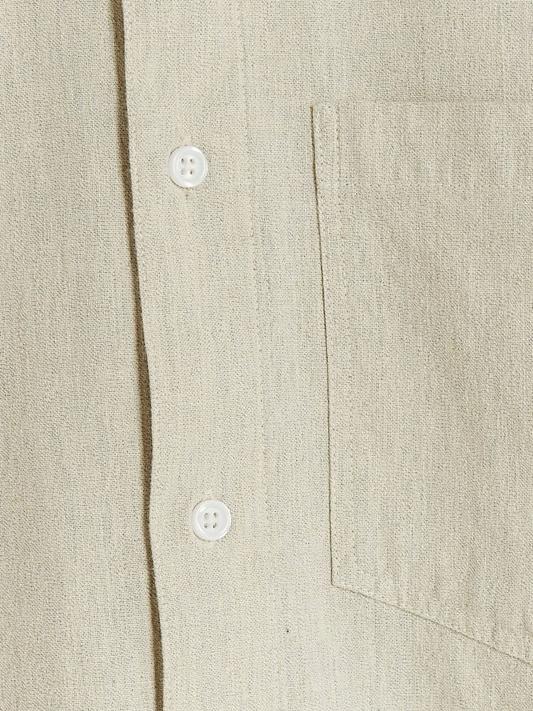 River Island Cream Long Sleeve Linen Shirt - Image 6 of 6