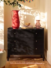 Swoon Black Newham Mango Wood 3 Drawer Chest Of Drawers - Image 1 of 7