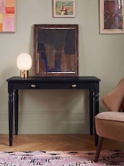 Swoon Black Leroy Mango Wood 1 Drawer Desk - Image 1 of 6