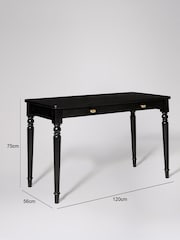 Swoon Black Leroy Mango Wood 1 Drawer Desk - Image 2 of 6