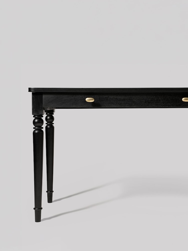 Swoon Black Leroy Mango Wood 1 Drawer Desk - Image 6 of 6 Swoon Black Leroy Mango Wood 1 Drawer Desk - Image 6 of 6